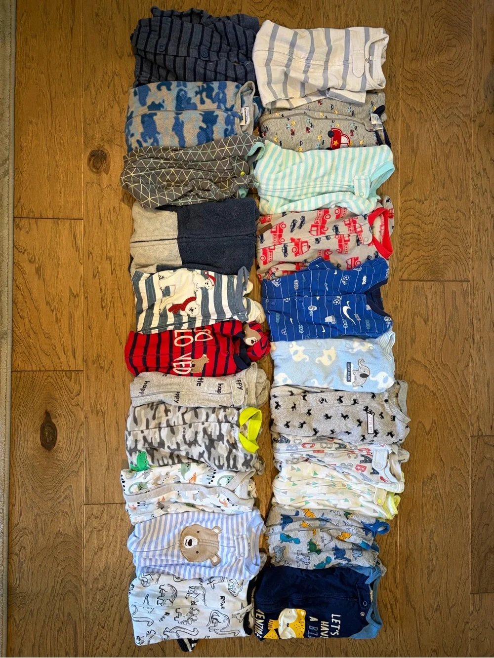 Baby Cotton Footed sleepers - quantity 22